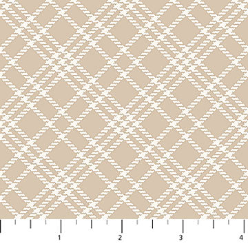 Always By My Side Checks Taupe 43"/44" Cotton Fabric Per Yard