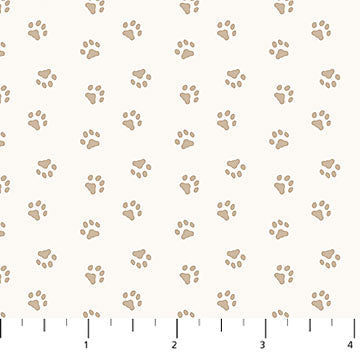 Always By My Side Paws Cream 43"/44" Cotton Fabric Per Yard