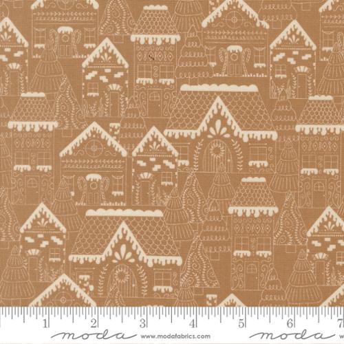 Cocoa Gingerbread Lane 44"/45" Cotton Fabric Per Yard
