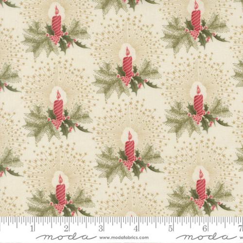 Candlelight Christmas Novelty Cream Cotton 44"/45" Fabric Per Yard