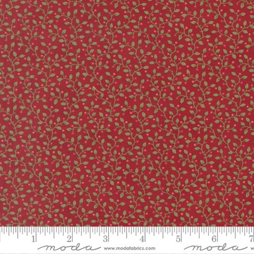 Candlelight Christmas Vine Berry Crimson Cotton 44"/45" Fabric Per Yard