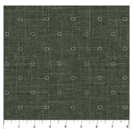 FIGO Stash Stitches quilting fabric in Olive