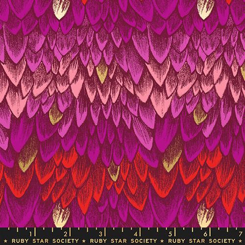 Fireglow Metallic Rose 43"/44" Cotton Fabric Per Yard
