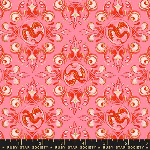Fireglow Metallic Dark Ruby Emblem 43"/44" Cotton Fabric Per Yard
