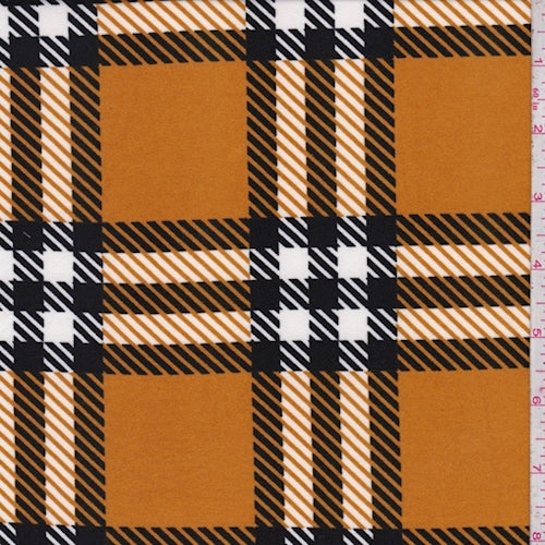 Harvest Gold Glen Plaid Double Brushed Jersey Knit Fabric