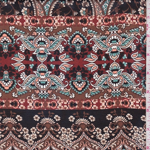 Black/Beige Multi Stylized Stripe Chiffon Fabric