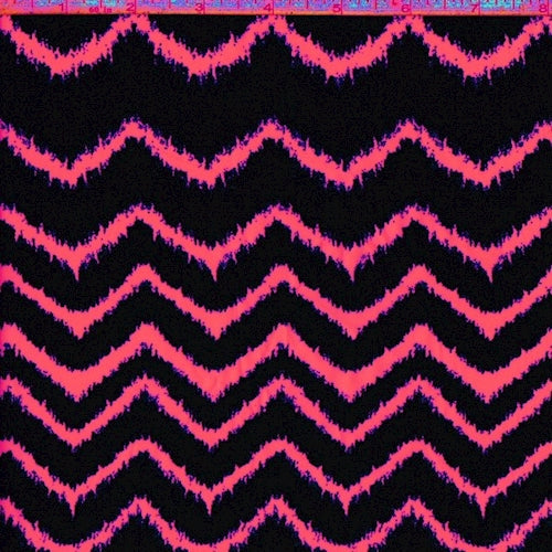 Violet/Hot Pink Ikat Chevron Challis Fabric