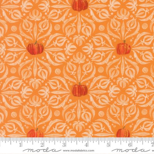Coven Medallion Tiles Pumpkin Cotton 44"/45" Fabric Per Yard