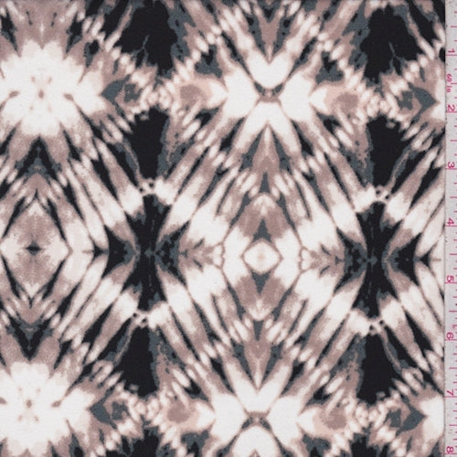 Dark Beige/Black Batik Diamond Crepe Fabric