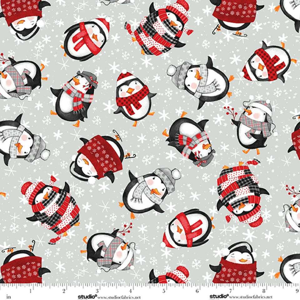 The Cool Club Cloud Penguin Toss Cotton Flannel 43"/44" Fabric Per Yard