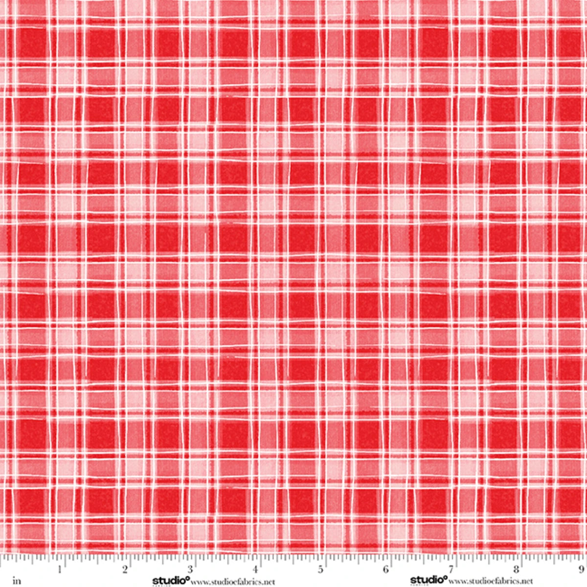 The Cool Club Red Plaid Cotton Flannel 43"/44" Fabric Per Yard