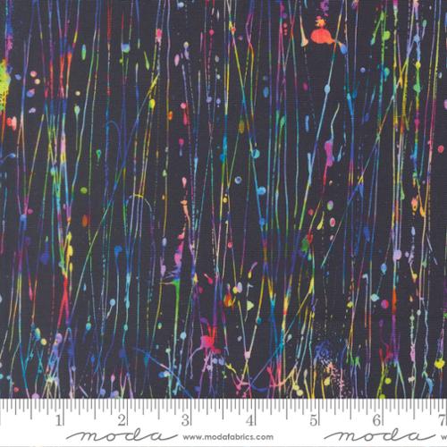Gradients Gallery Midnight Rain Dripping Paint Cotton 44"/45" Fabric Per Yard