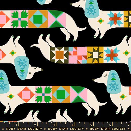 1 800 Notion Quilty Dog Soft Black Cotton 43"/44" Fabric Per Yard