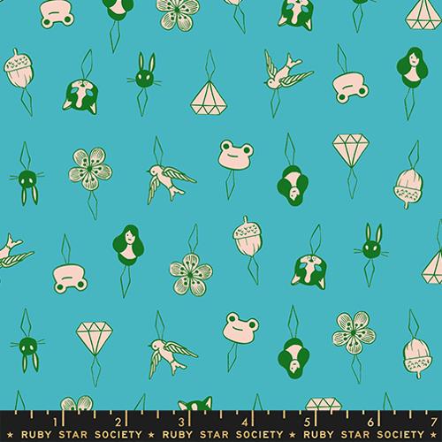 1 800 Notion Thread Charms Turquoise Cotton 43"/44" Fabric Per Yard