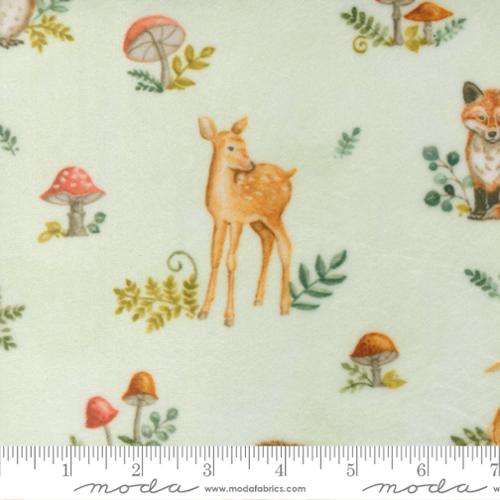 Effies Woods Cuddle Mint Nature Animals Cotton 44"/45" Fabric Per Yard