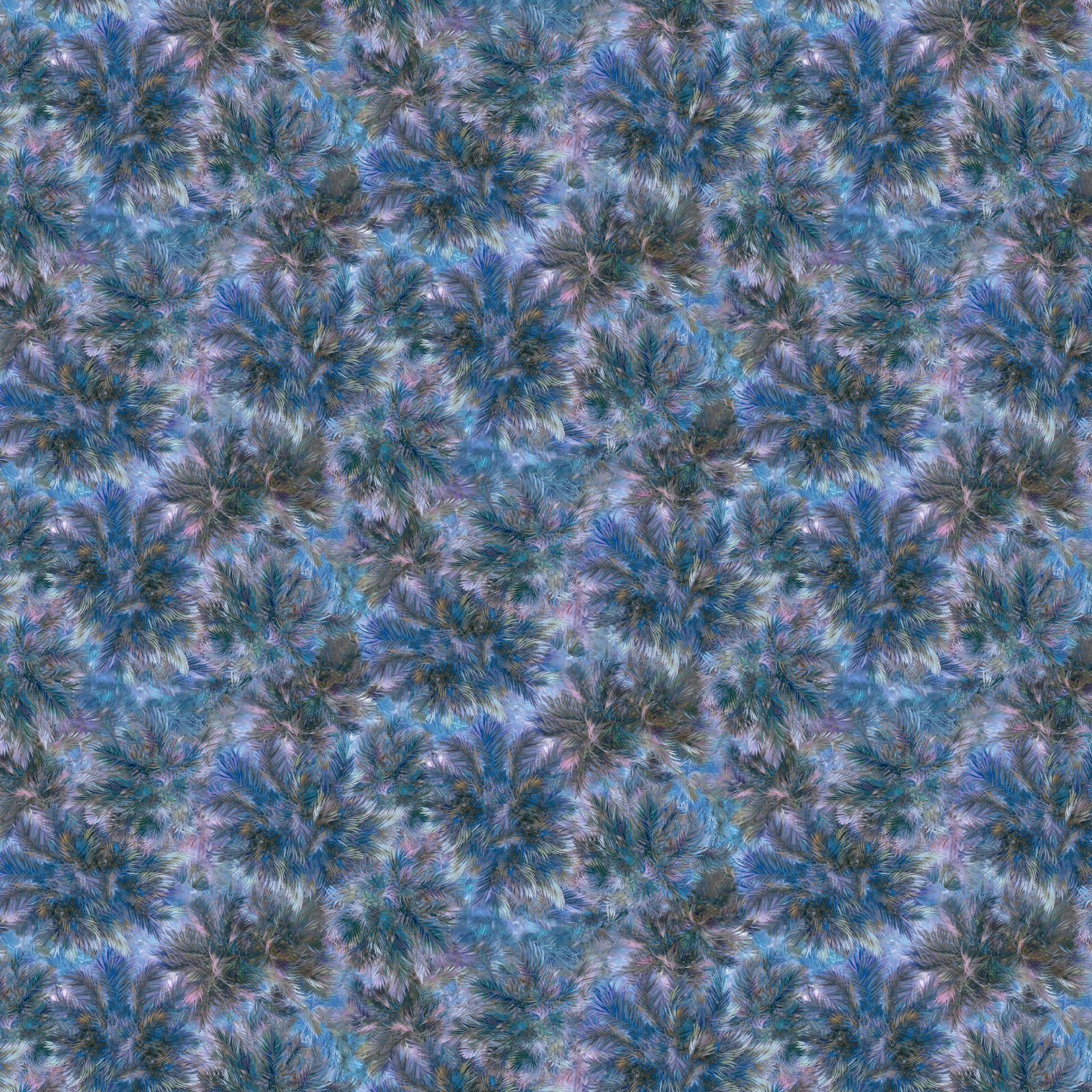 Nativity Blue Palms Cotton 44"/45" Fabric Per Yard