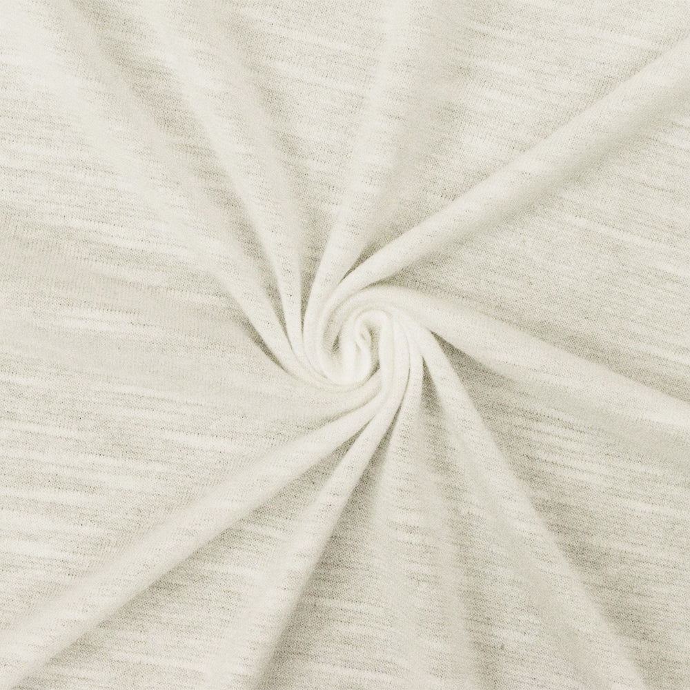 Powder Ivory Slub Stretch Jersey Knit Fabric