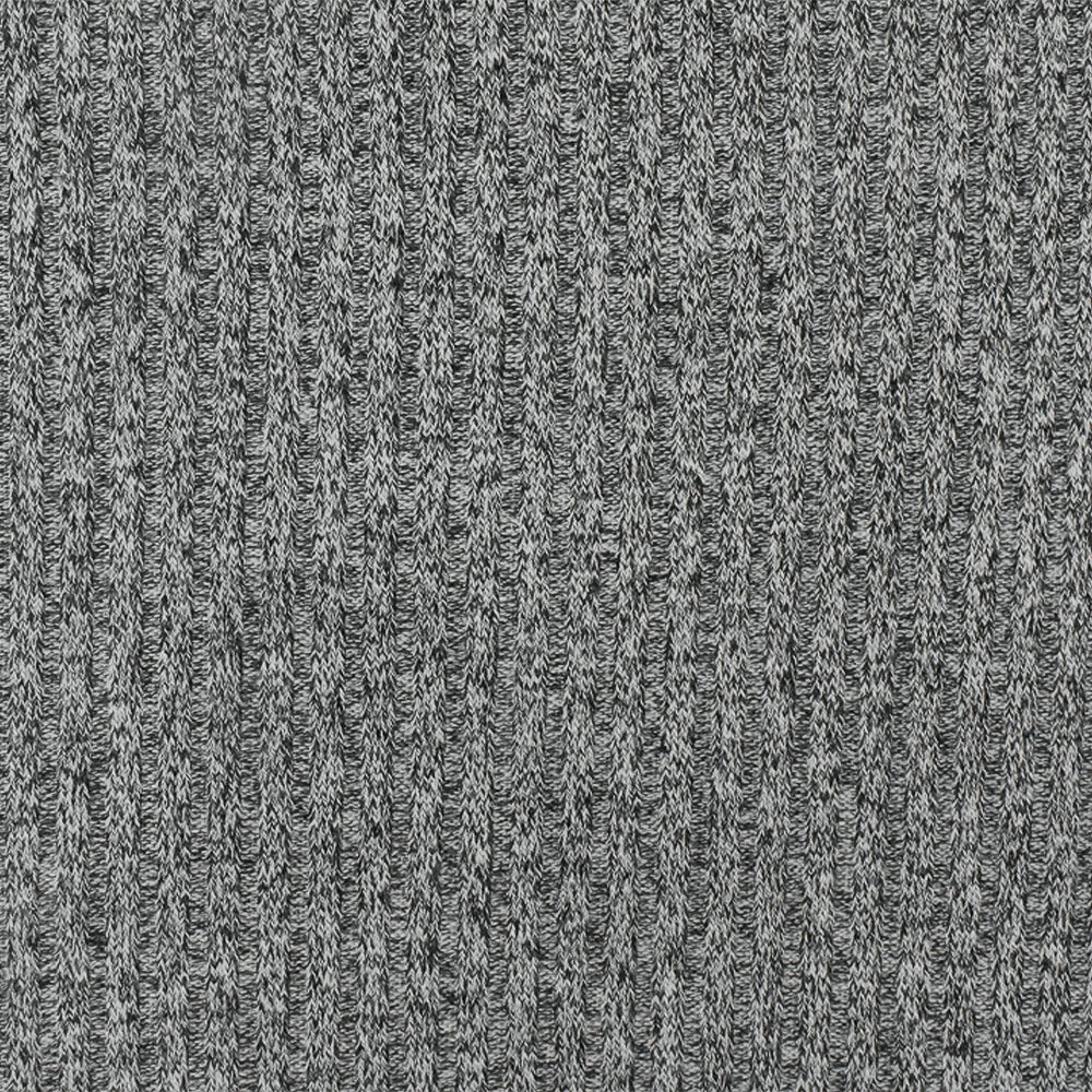 Light Gray-Off Black Texture Stretch 4x2 Rib Knit Fabric - Linda's