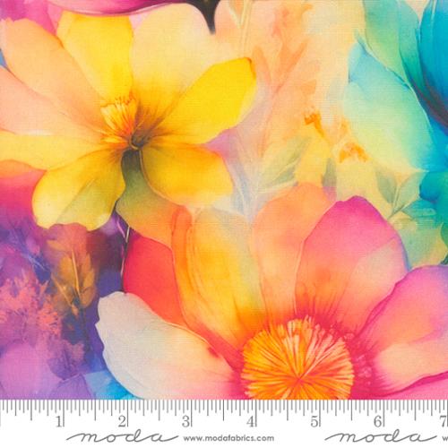 Gradients Gallery Rainbow Floral Cotton Wideback Fabric Per Yard