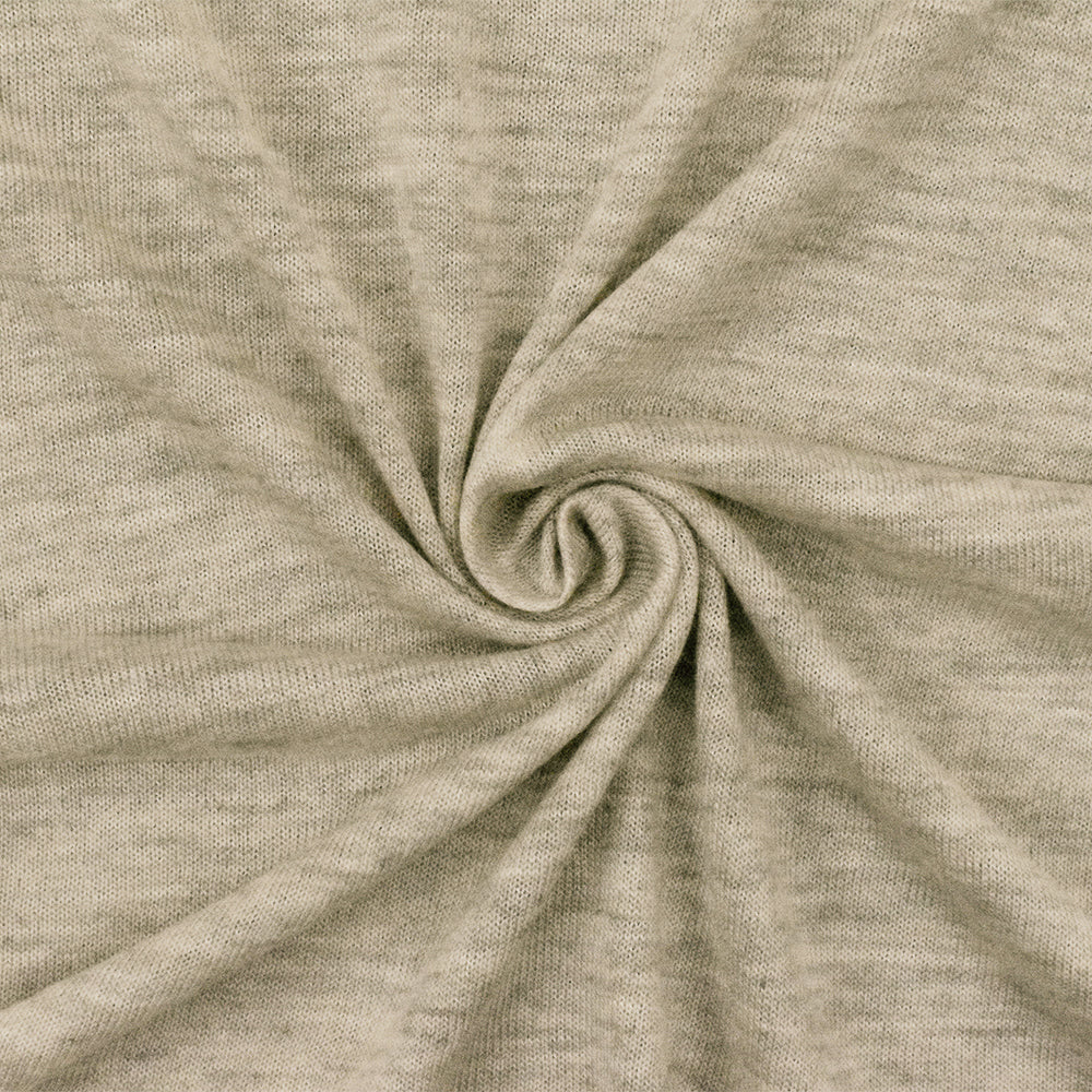 Slightly Beige-Gray-Ivory Slub Stretch Rayon Jersey Knit Fabric