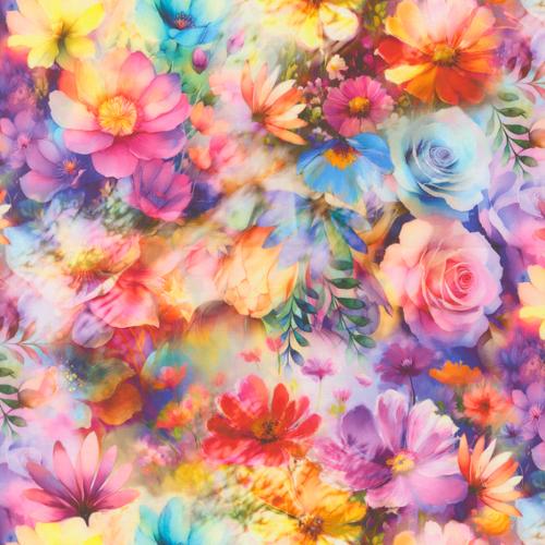 Gradients Gallery Quilting Cuddle Rainbow Garden Multi Cotton 44"/45" Fabric Per Yard