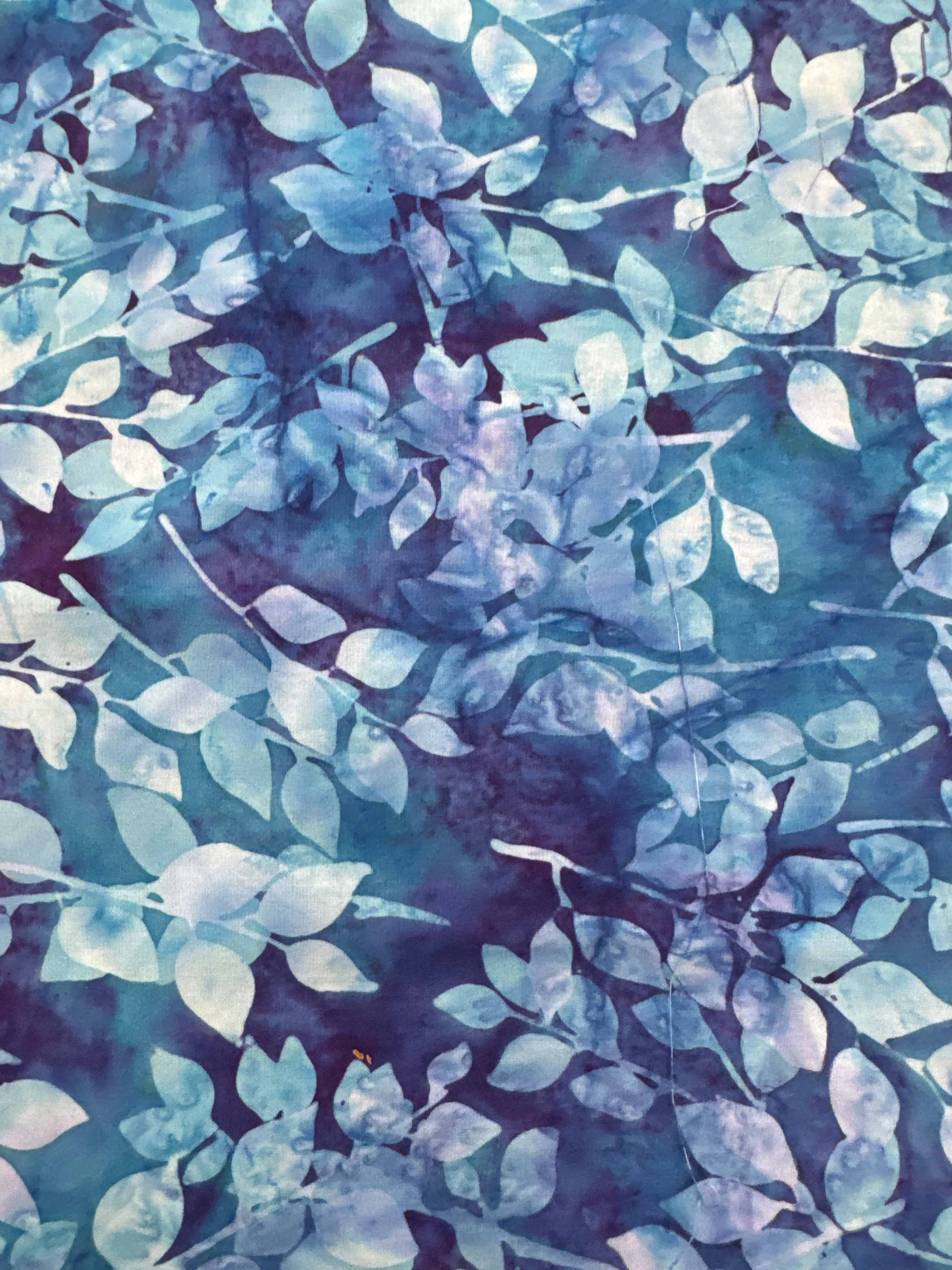 Baby Blue Leaf Branches on Celestial blender quilting fabric by Hoffman Fabrics