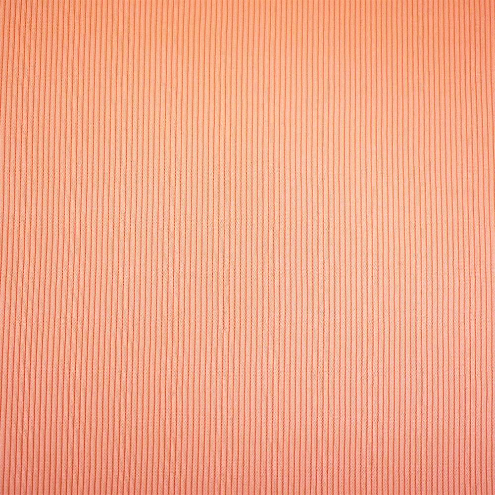 Light Peach Nylon Stretch Spandex 2x2 Rib Knit Fabric