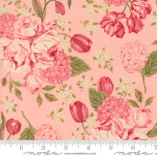 Je Taime Love Garden Florals Blush Cotton 44"/45" Fabric Per Yard