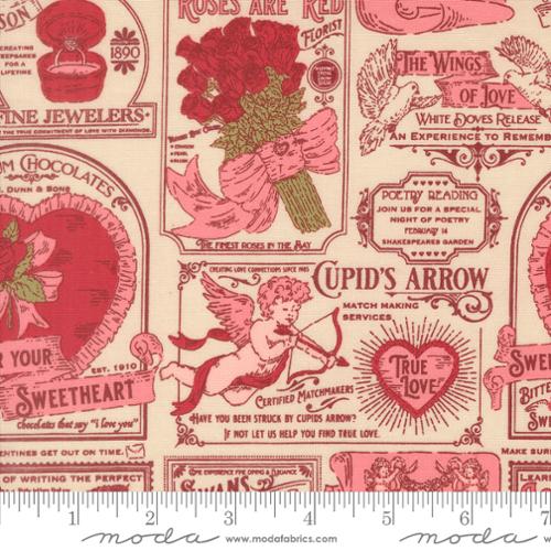 Je Taime Vintage Valentine Lace Cotton 44"/45" Fabric Per Yard