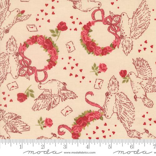 Je Taime Doves True Love Lace Cotton 44"/45" Fabric Per Yard