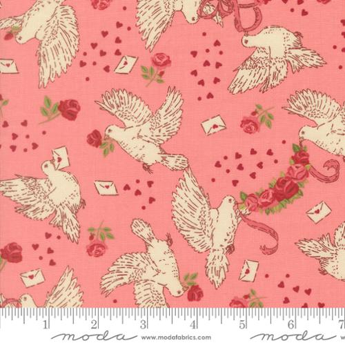 Je Taime Doves True Love Blossom Cotton 44"/45" Fabric Per Yard