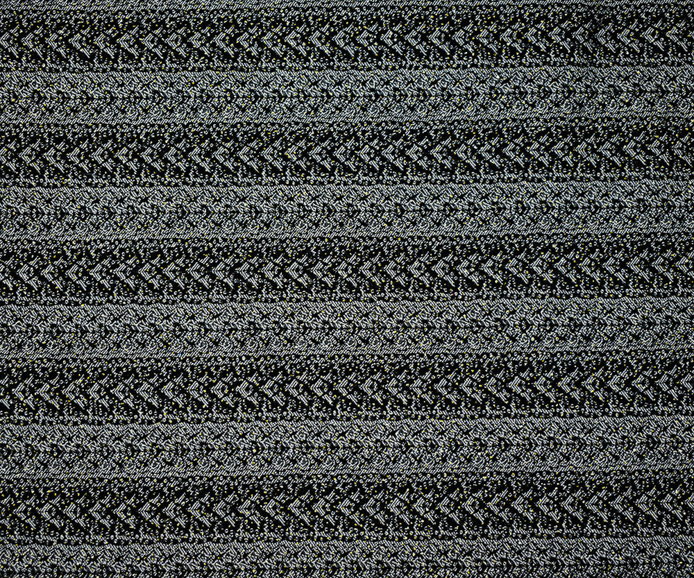 Black-White-Gold Rayon Blend Stretch Lace Stripe Bengaline Jacquard Fabric