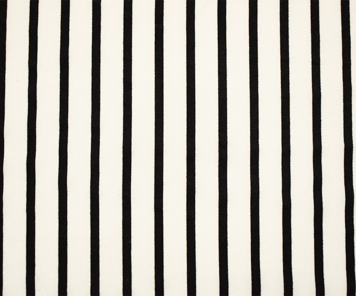 White-Black Nylon Stripe Velvet Flocked Chiffon Woven Fabric