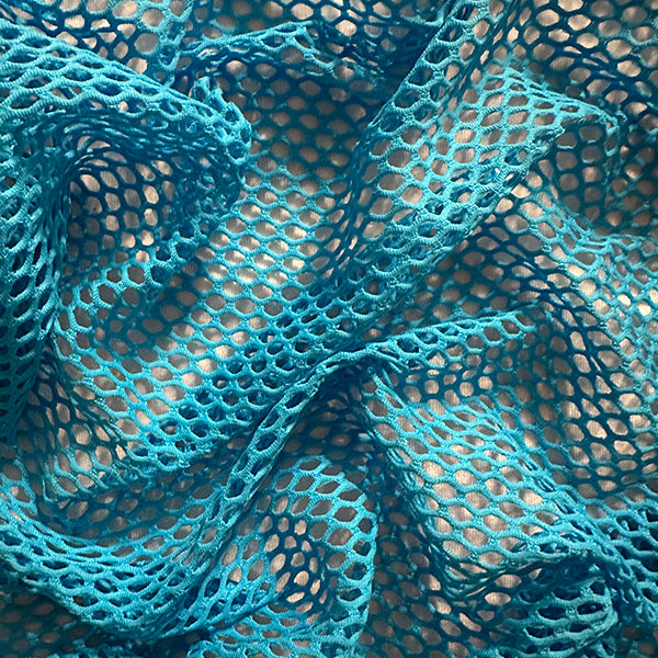 Turquoise Mesh Knit Fabric