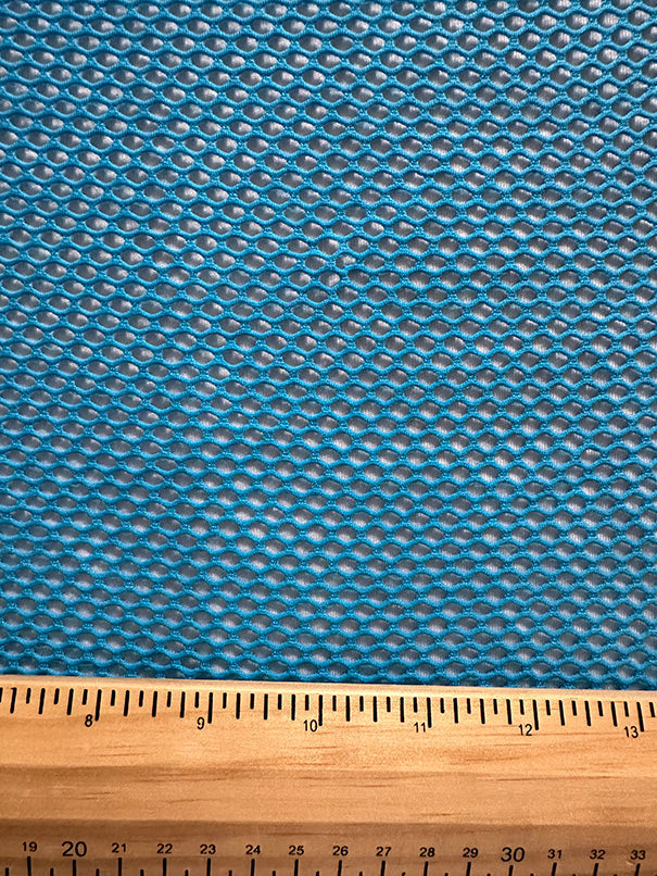 Turquoise Mesh Knit Fabric