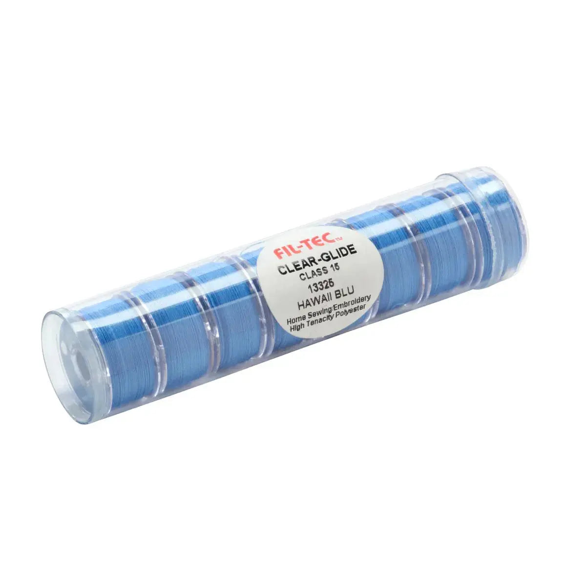 13325 Hawaiian Blue Prewound Clear-Glide Bobbin Tube - Class 15/A - Linda's Electric Quilters