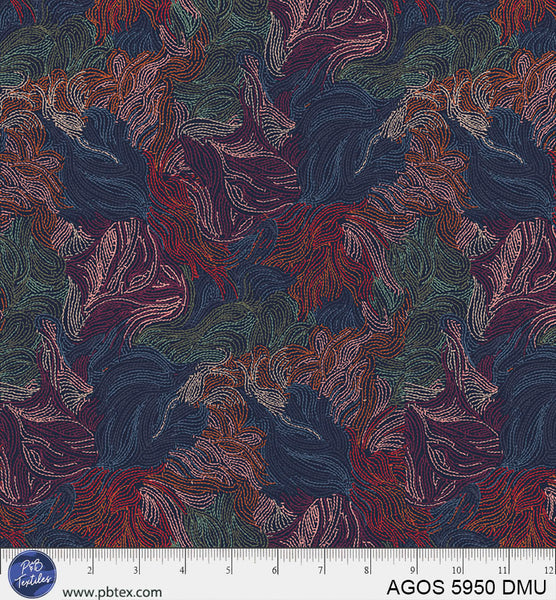 A Garden Of Stitches Dark Multi Color Florals 44"/45" Fabric Per Yard