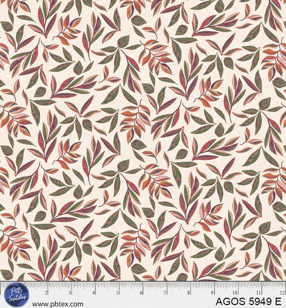 A Garden Of Stitches Natural Cream Leaves 44"/45" Fabric Per Yard