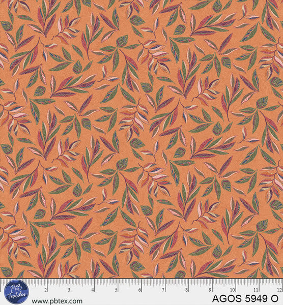 A Garden Of Stitches Orange Leaves 44"/45" Fabric Per Yard