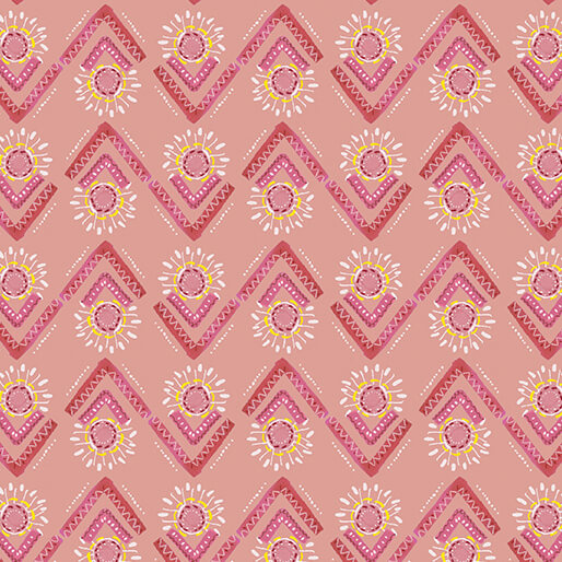 A Heart Led Life - Flower Spray - Coral 44" / 45" Fabric Per Yard