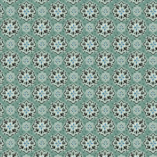 A Heart Led Life - Medallion Magic - Dark Teal 44" / 45" Fabric Per Yard The Fabric Company