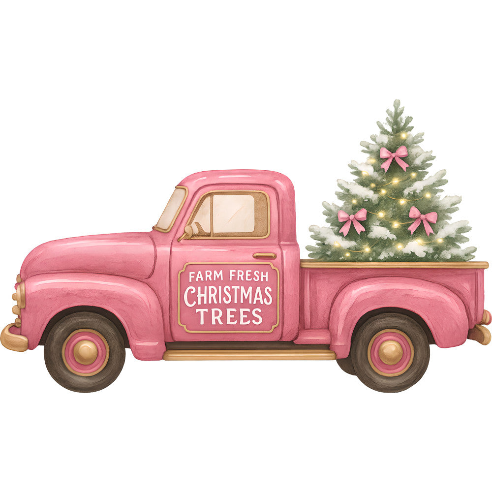 A Pink Christmas Fabric Panel 20 QuiltingFabricPanels