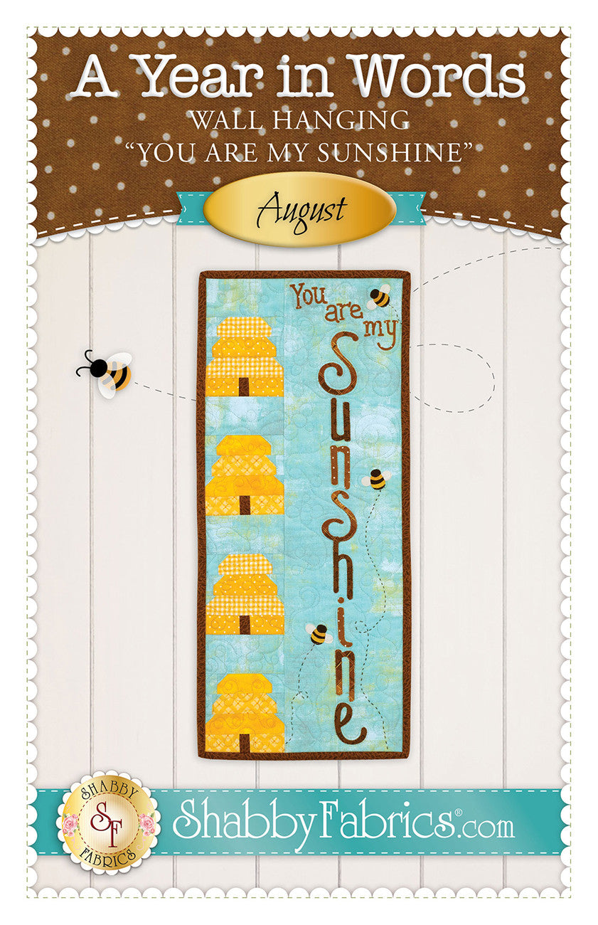A Year in Words Wall Hanging You Are My Sunshine August