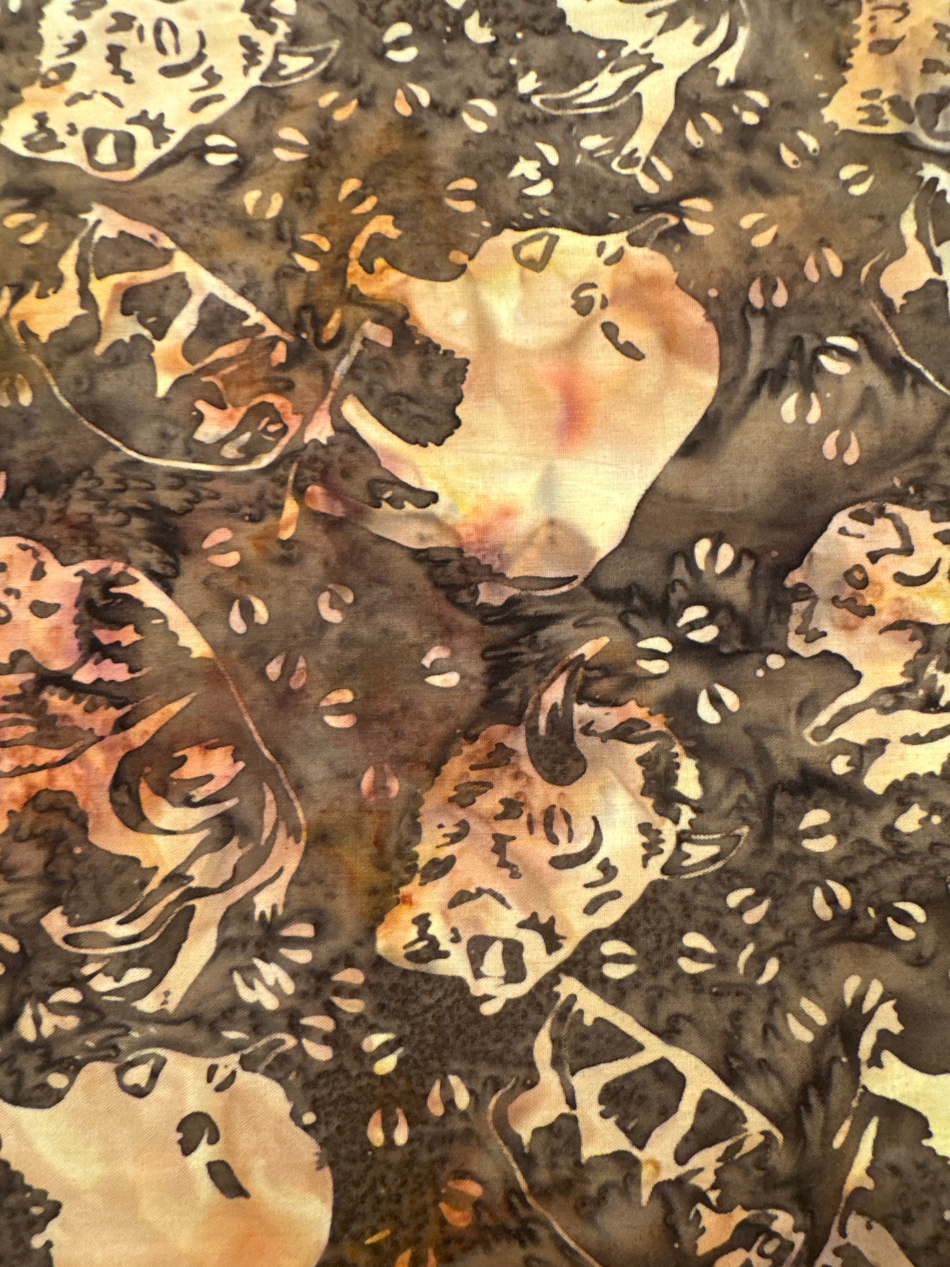Bison on Brown western novelty quilting fabric by Hoffman Fabrics