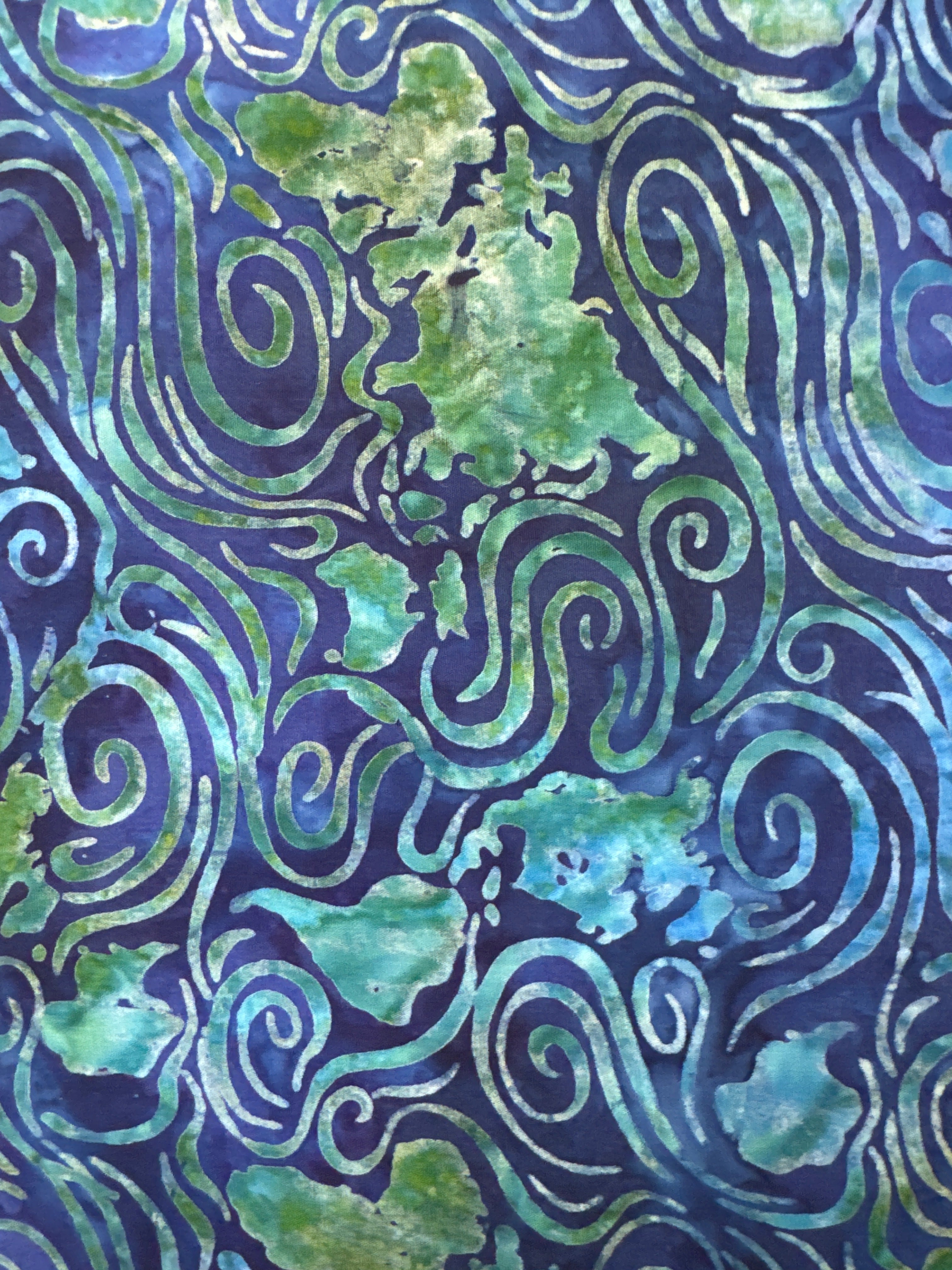 Orbital Sunrise Pacific blue geometric quilting fabric by Robert Kaufman