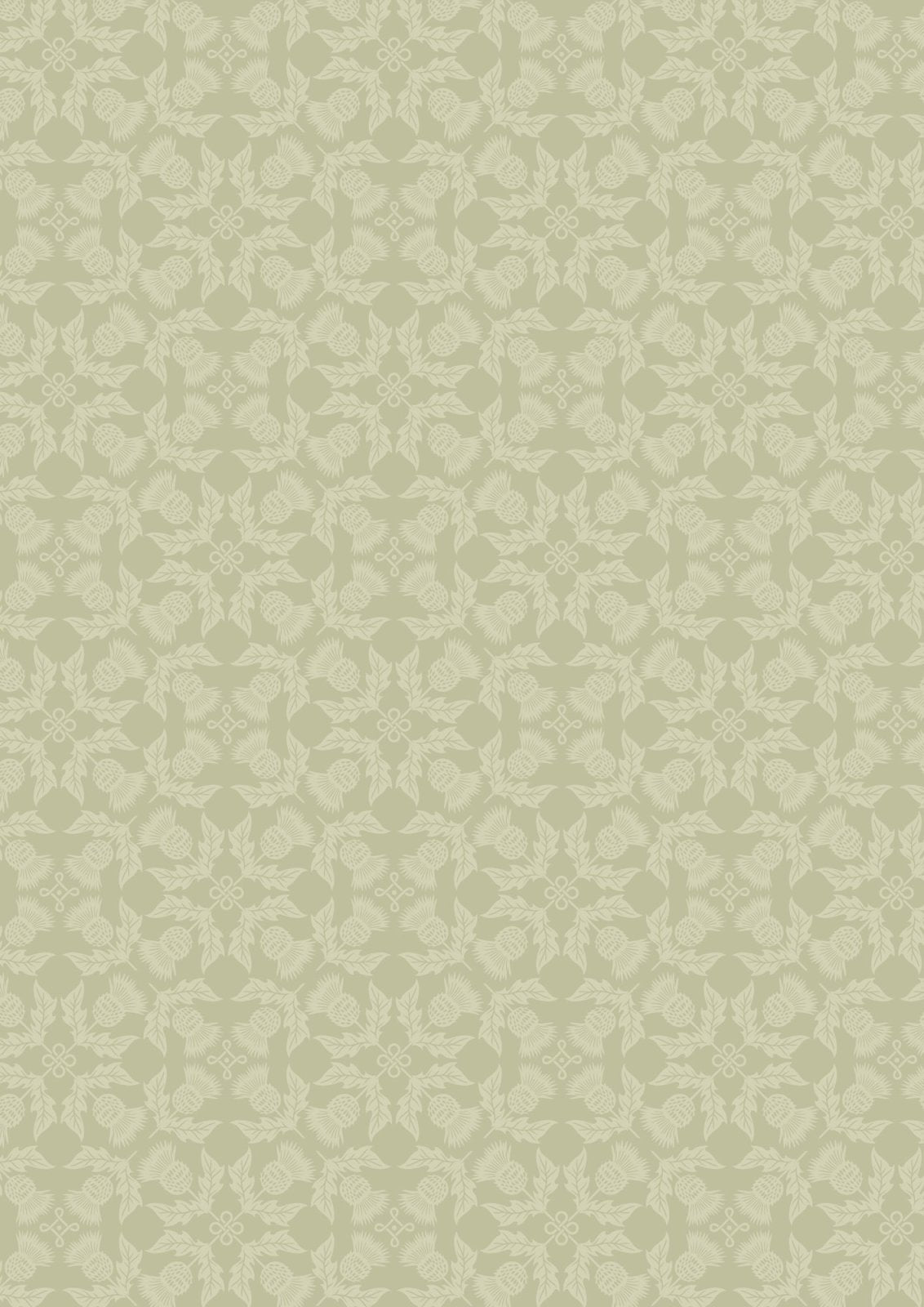 Lewis and Irene Highlands Thistle quilting cotton on apple green