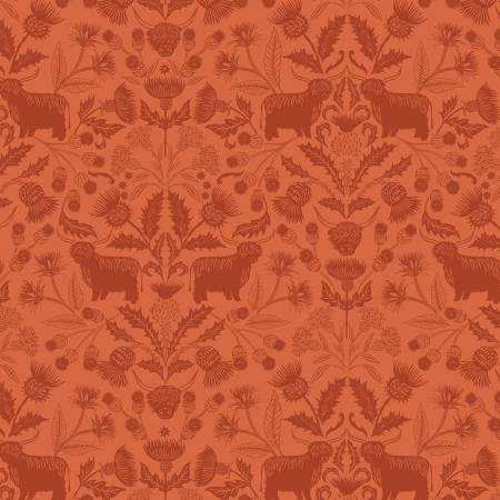 Lewis and Irene Highlands quilting cotton on highland orange