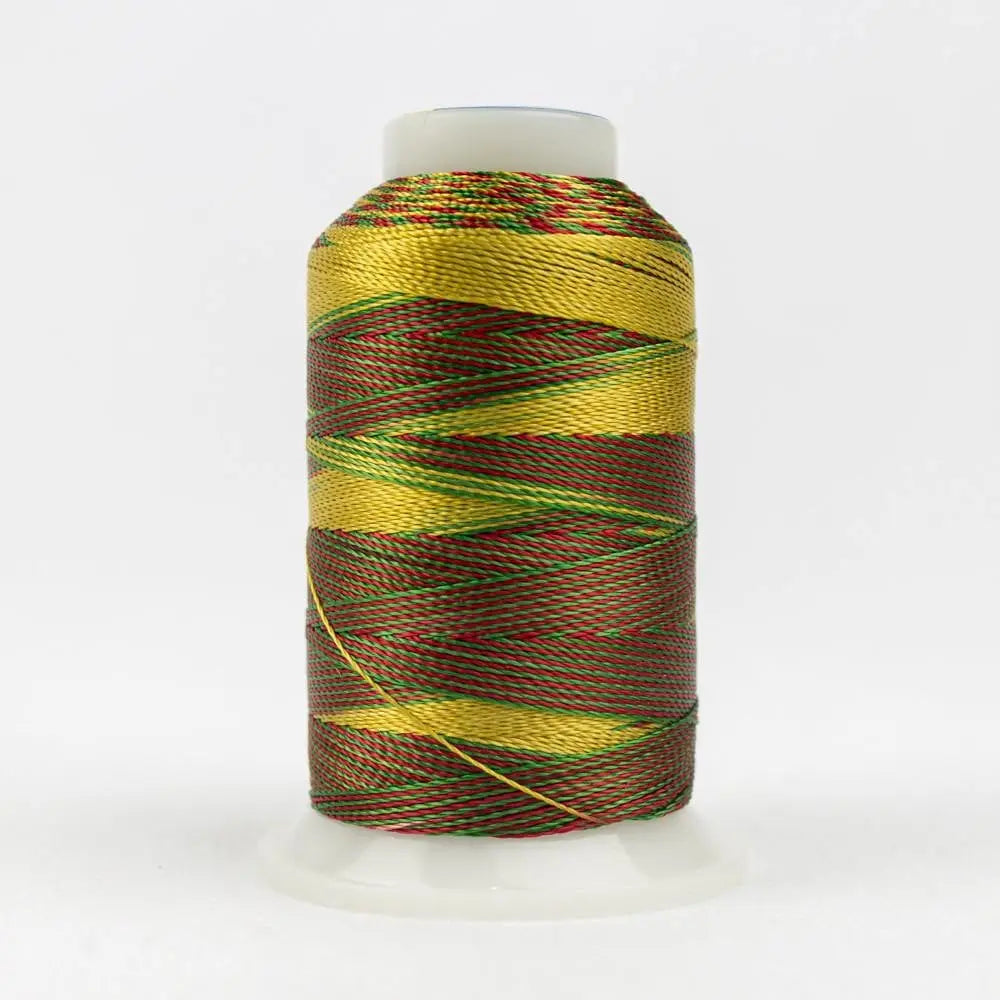 ACM27 - Accent™ 12wt Rayon Green Honey Red Thread WonderFil USA