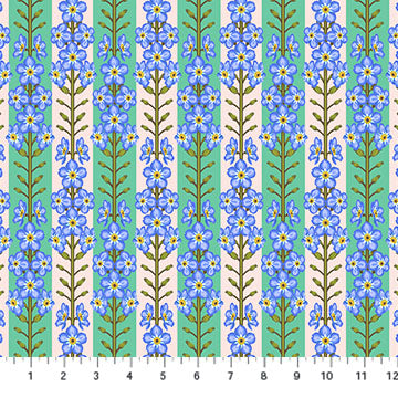 Anna Maria Forgetmenot quilting fabric in Fresh for Northcott