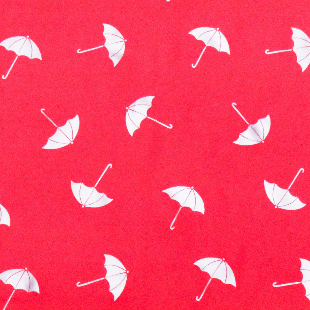 Caral Red-Silver Umbrella Foil Printed Polyester Chiffon Woven Fabric